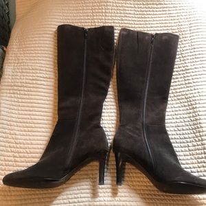 Ann Taylor Loft suede boots chocolate brown